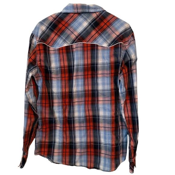 🌹Helix Men's Red and Blue Plaid Shirt - Picture 2 of 4